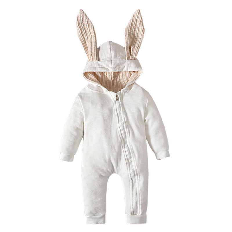 Easter Bunny Ears Hooded Romper for Girls - Spring & Autumn Style