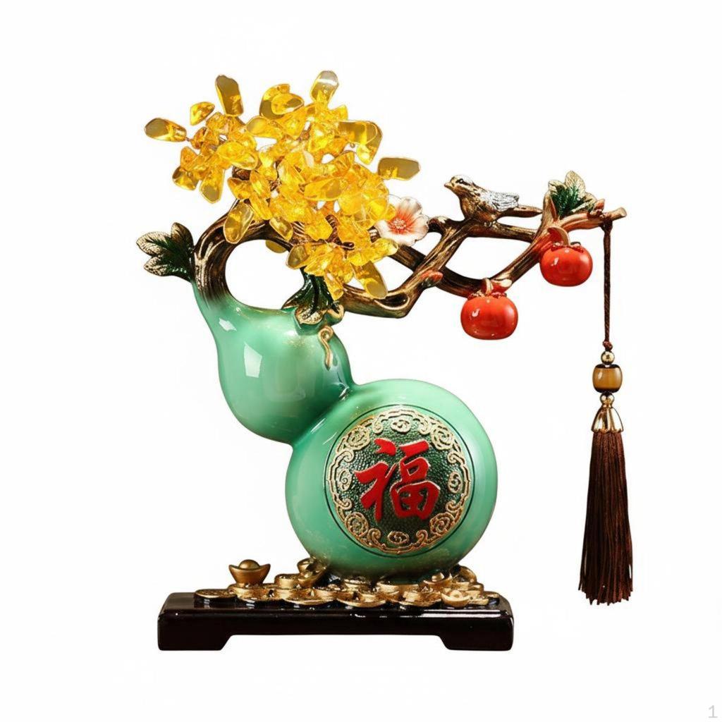 Persimmon Wealth Figurine Auspicious Symbol Feng Shui Tree Ideal Housewarming Gift Gourd M