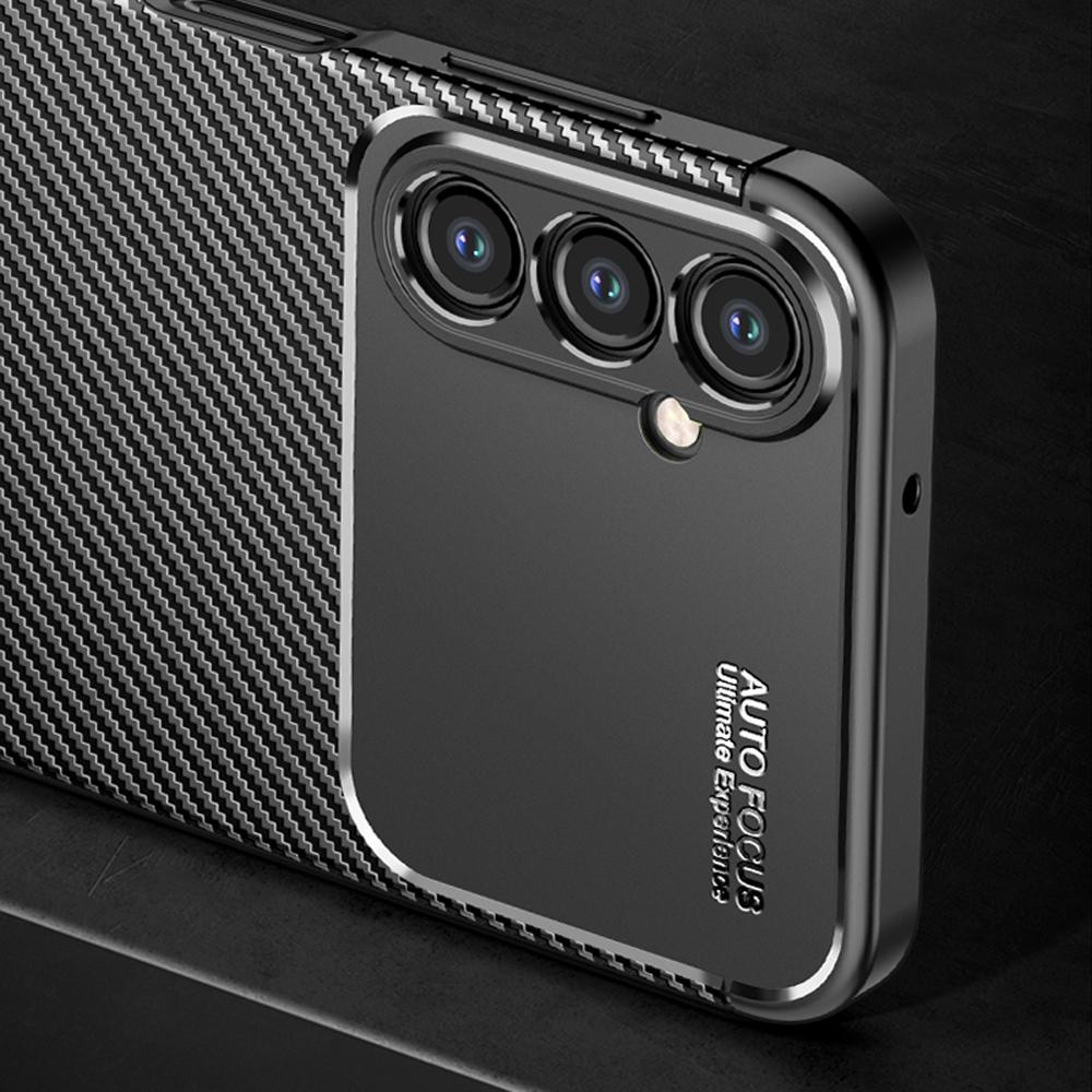 For Samsung Galaxy A24 4G (162.1 X 77.6 X 8.3mm) Carbon Fiber Texture Phone Case Drop Resistant TPU Phone Cover