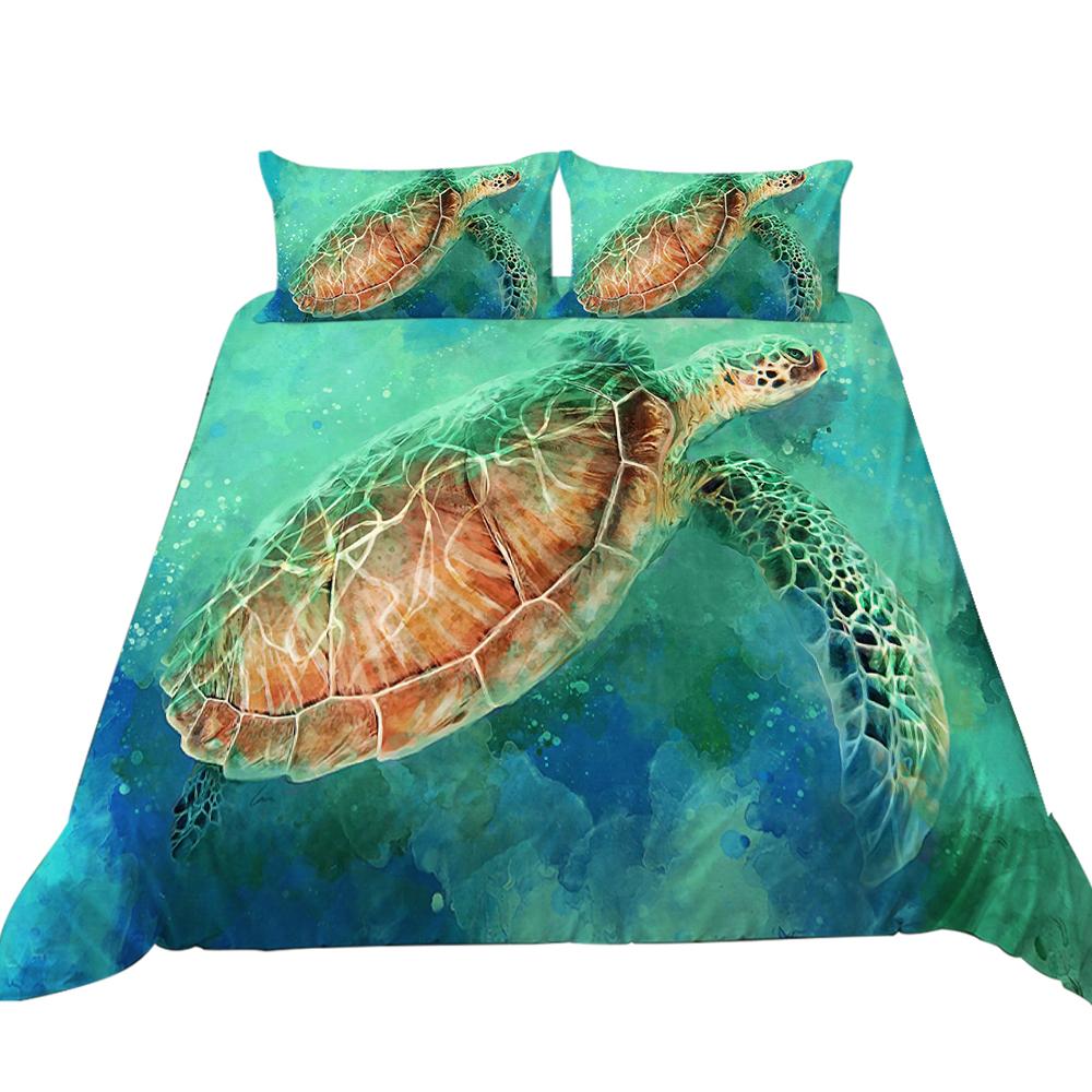 Domácí povlečení se zvířecím vzorem z oceánu Želva s potiskem Povlak na polštář Povlak na polštář Povlečení Set AU/EU/US Domácí dekorace v plné velikosti