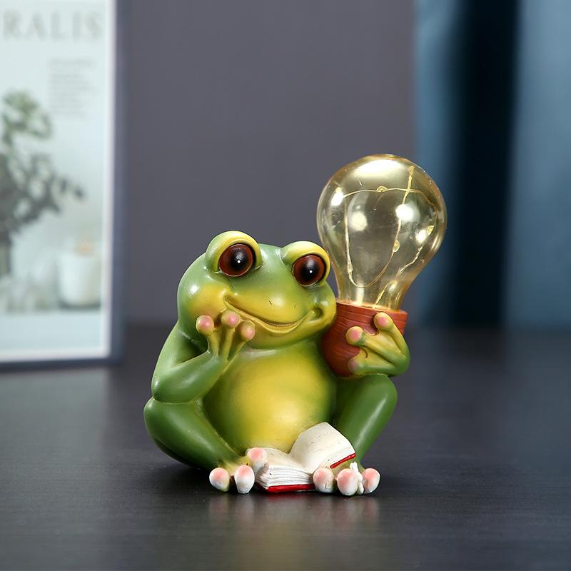 Frog Solar Resin Crafts Luminous Night Light Garden Courtyard Outdoor Decoration Ornament