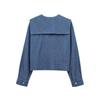 Casual Denim Solid Color Shirt Women Long Sleeve Peter Pan Collar Button Shirts Lady 2025 Spring Summer Loose Single Breasted Outwear