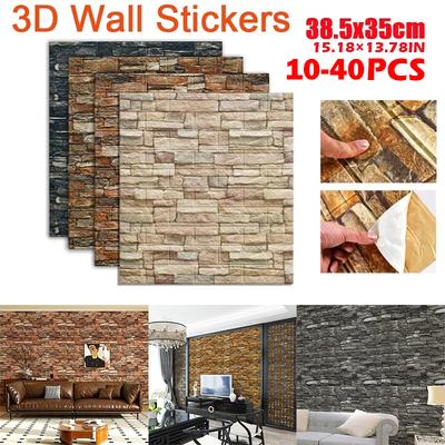 38.5*35cm High Quality 3D Foam Brick Pattern Vintage Wallpaper Ceiling Self Adhesive Wall Panel Background Home Decoration