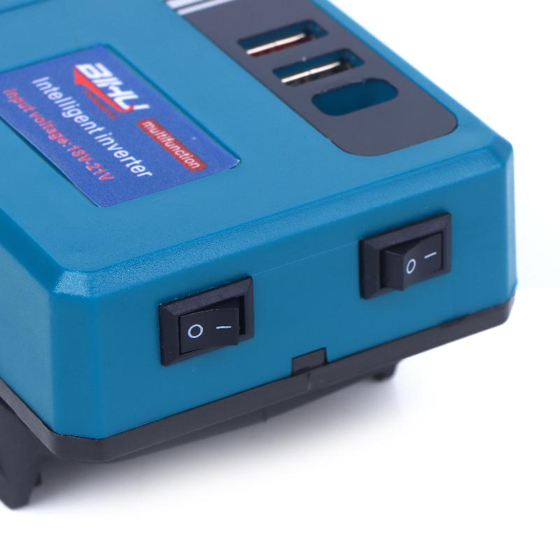 1Pcs Led Mini Intelligent Inverter Power Converter Portable 120W 21V Lithium Battery Inverter With 3 Usb Ports