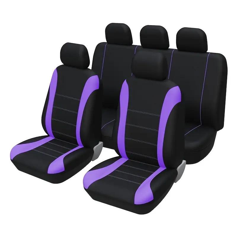 Five-Seat Universal Car Seat Cover with Waistline Design - Full Coverage Fabric Cushion Pad
