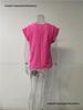 Women's Short Sleeve Round Neck Pleated Top