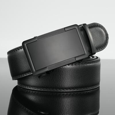 Men's Belt Genuine Leather Automatic Buckle Cowhide Belt Men's Business Casual Simple and Versatile Middle Aged and Young Trendy Belt Men