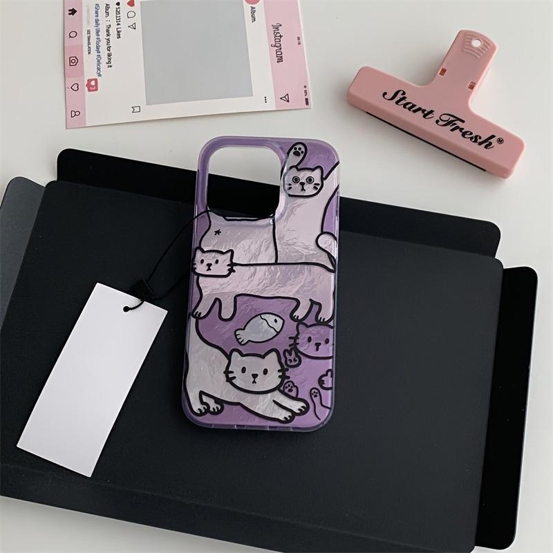 

Super Cute Purple Cute White Cat Phone Case For iPhone 16 15 14 13 12 11 Pro Max XR XS MAX 7 8 Plus MINI Y2K Fashion Back Cover TPU&Case&iphone12 Mini(5.4 )