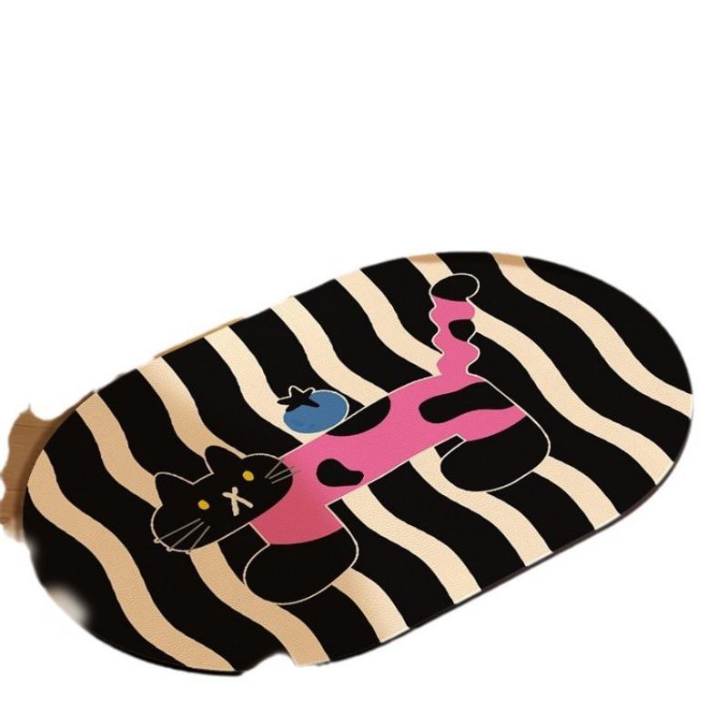 Cartoon Style Bathroom Slip-resistant Mat Dirty and Wear-resistant Diatom Mud Cushion Porch Restroom Door Quick Dry Easy Care Foot Mat