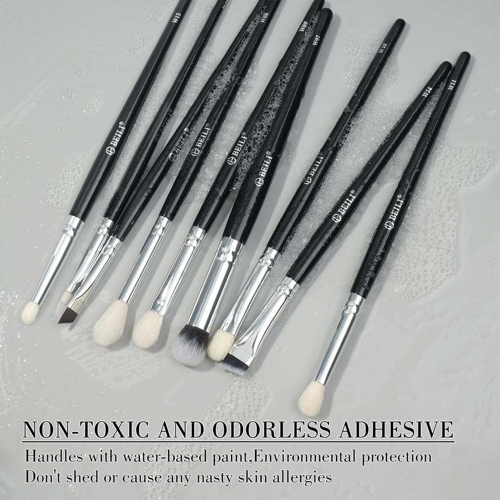 BEILI Makeup Brush Professional Makeup Brushes for and Eye Blending 9-Piece Set, Foundation, Powder, Concealer, Eyebrow, Eyeshadow, Contour, Eyeliner,