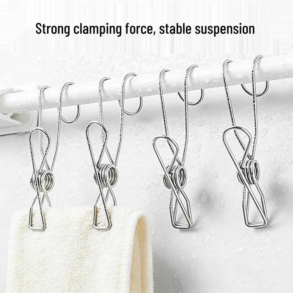 Nerezový víceúčelový háček a klip na sušení prádla