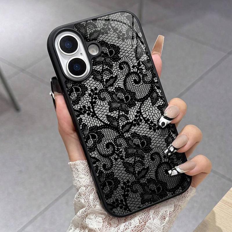 Für iPhone 17 16 15 14 13 12 11 Pro Max Hülle Exquisites Spitzenmuster Silikonhülle Für iPhone Air 16E 16 Plus XS X XR Weiche Hülle