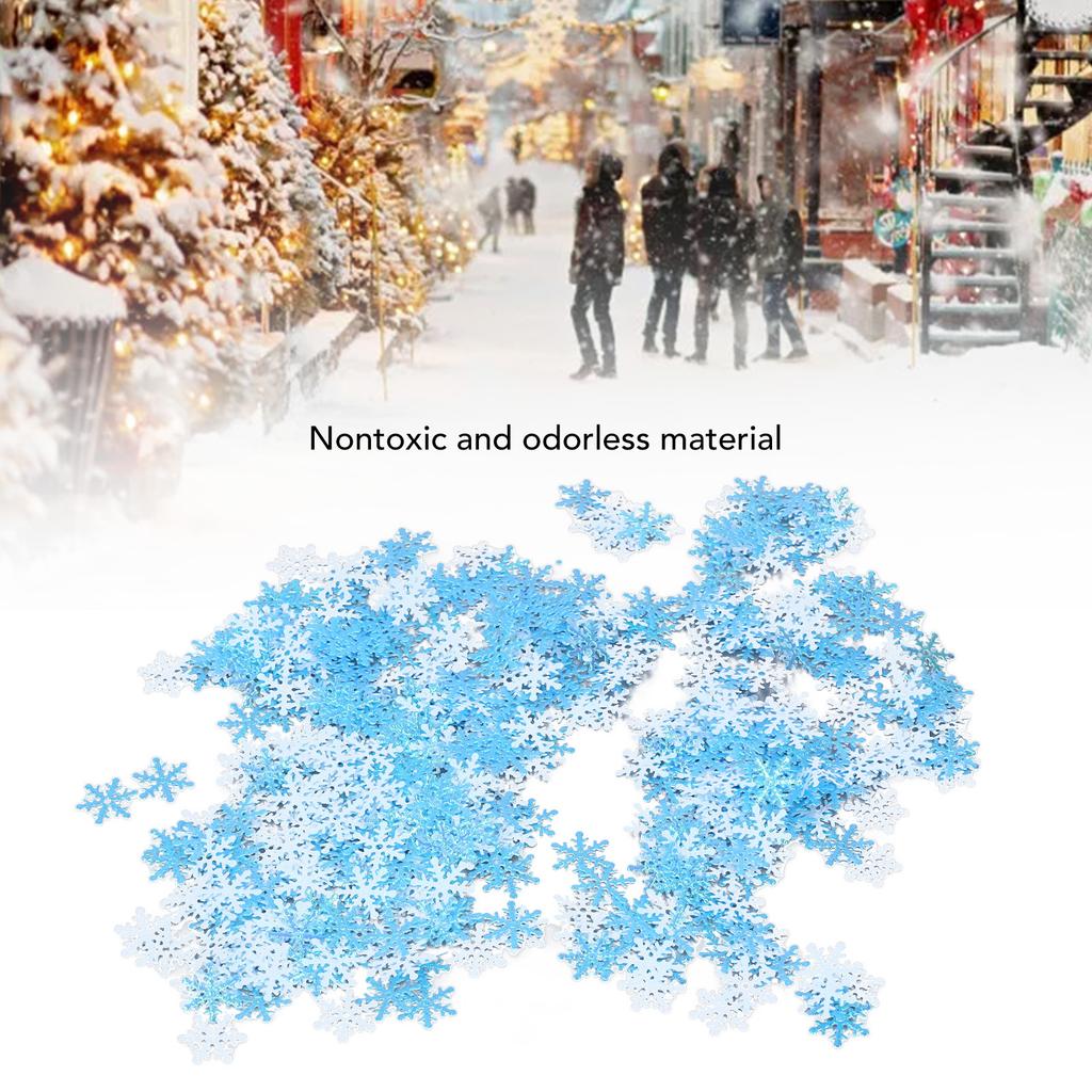 1000Pcs Snowflake Confetti 0.9in Vibrant Color Reusable Plastic Multi Purpose Christmas Confetti for Box Tree Vase