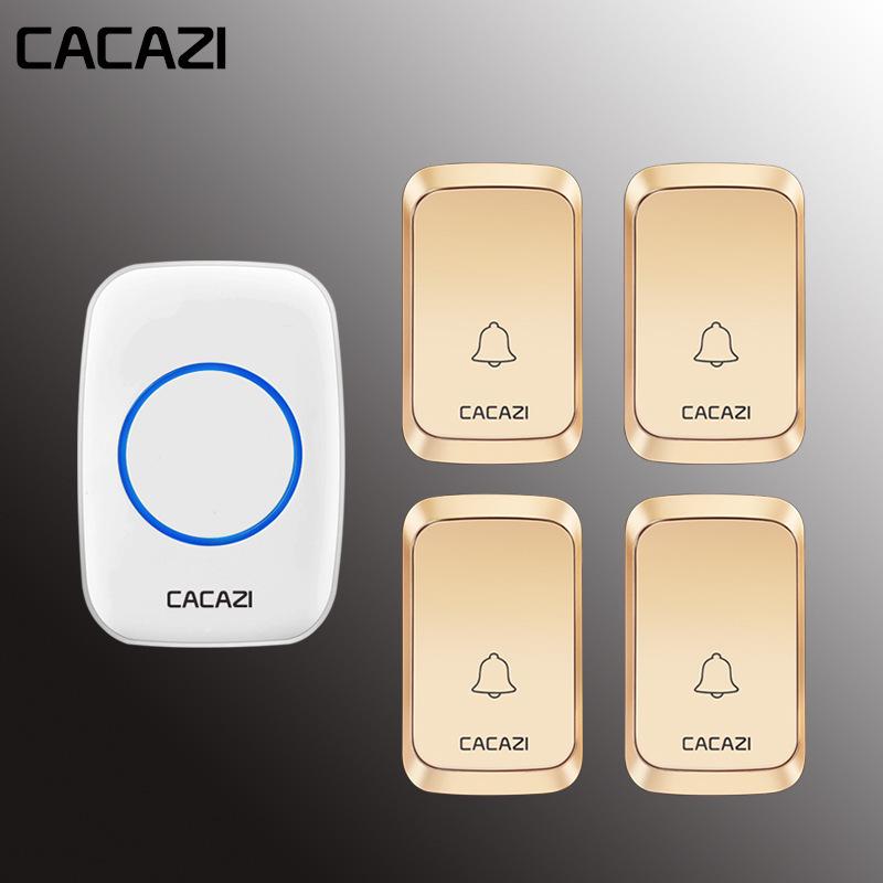 Four-in-One Long-Range Waterproof Wireless Doorbell with 58 Tunes and 4 Volume Levels