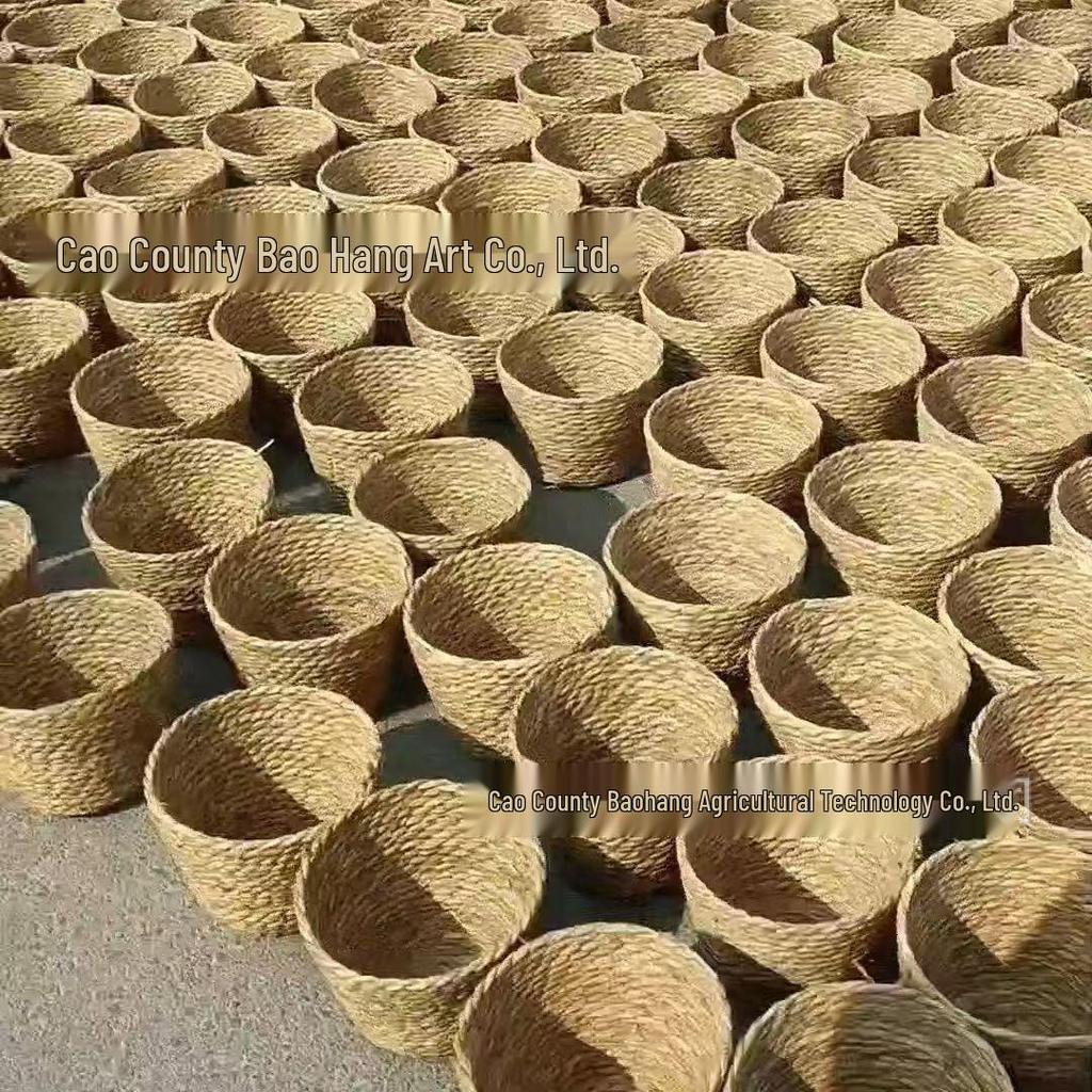 Nordic Handmade Rattan Flower Pot Cover - Woven Straw Basket for Plants and Decorative Storage in Living Room or Balcony