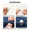 10 Boutons Plastique Aspect Perle Réglables - Boutons Pression Plat à Clipser Sans Couture, Boutons Décoratifs Blanc/Beige/Noir/Bleu Sphérique Brillant pour Couture