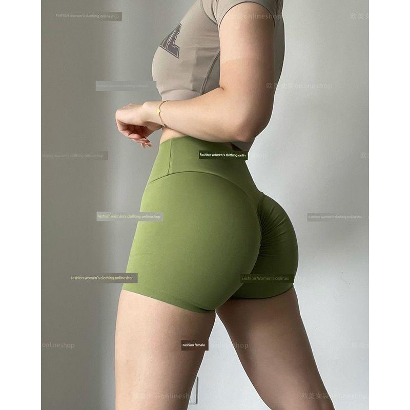 Peach Hip Show Sports Shorts Nude Feel High Waist Tight Buttock Lifting Training Three Pants Yoga Pants Stretch Fitness Pants