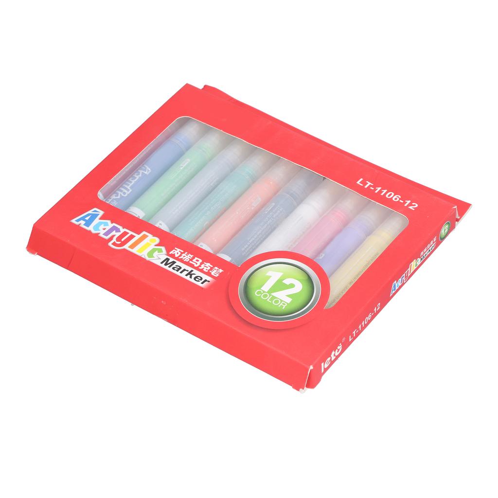 12 Pcs Acrylic Marker Pen DIY Colorful Marker Note Marker Pen Holiday Decoration