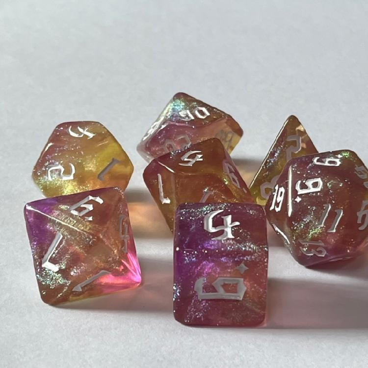 7Pcs Acrylic Multiple Side Dices Different Size Digital Number Dices Kids Adult