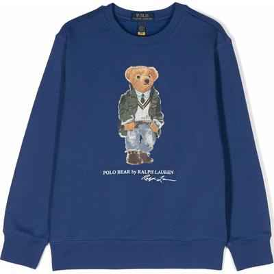 Polo Teddy Bear Letter Print Crew Neck Long Sleeve Sweatshirt Kids Sweatshirt Blue 323919722-006