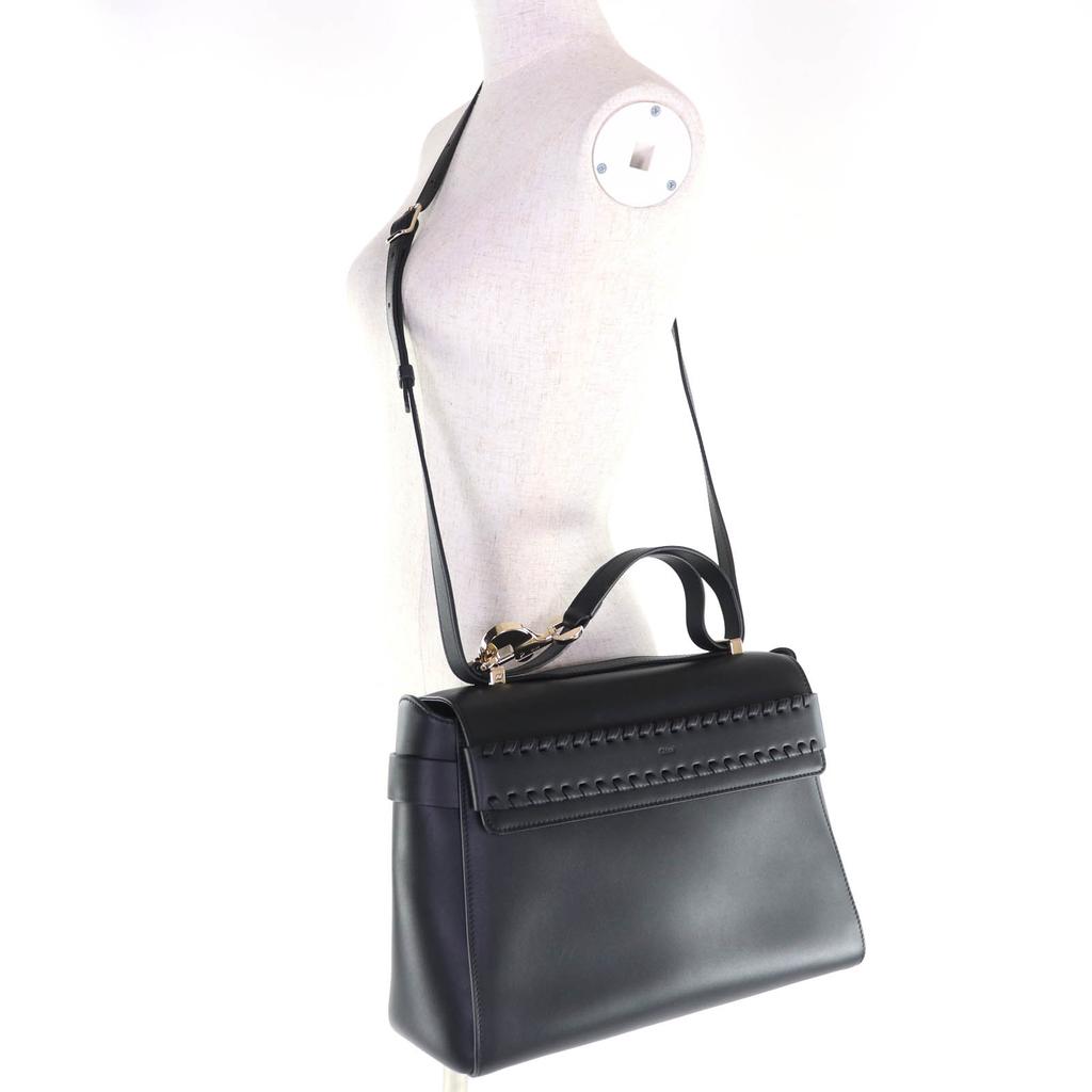 Great Chloe Shoulder Bag NACHA Black Leather Women CHC22WS122l91001 Used