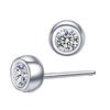 Douyin Popular Round Zircon Stud Earrings Bubble Shape Earrings Men's and Women's Earrings Fashion Versatile Temperament Ear Jewelry