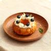 Kitchen Accessories Plastic Wood-Grain Round Tray Imitation Wood Multi-Purpose Serving Plate Dinner Plates Bread Pastries
