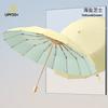 16 Bone Solid Wood Color Glue Folding Sun Umbrella Sunscreen UV Protection Parasol Rain Umbrella Female Umbrella Portable