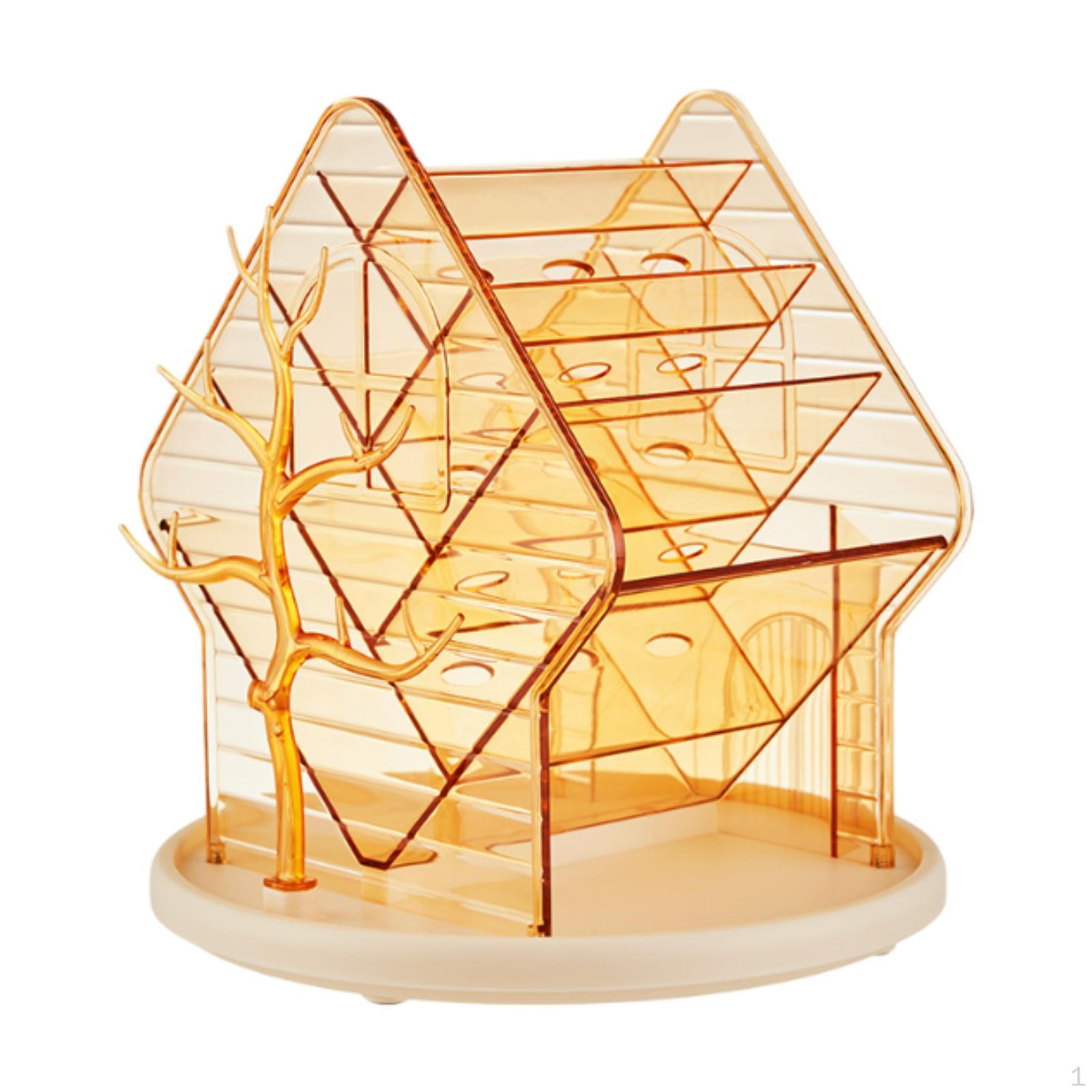 

Органайзер для макіяжу, що обертається на 360°. Тримач для зберігання косметики. Туалетний лоток. Ювелірні вироби. Продукти для догляду за шкірою. Clear Yellow