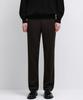 Semi-Wide Hidden Banding Slacks [Dark Brown]