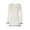 New Knitted Ruffle High Waist Mini Dress Women's Sexy Slim Long Sleeve Short Skirt Bodycon Dress Fall Luxury Crochet Clothes