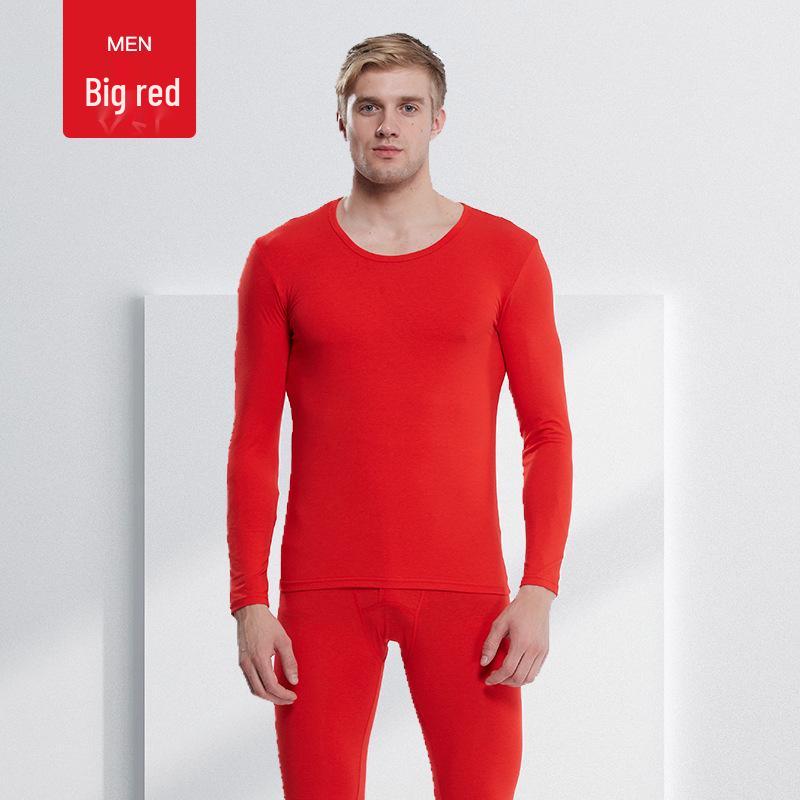 Men's Plus Size Thermal Cotton Underwear Set for Autumn and Winter