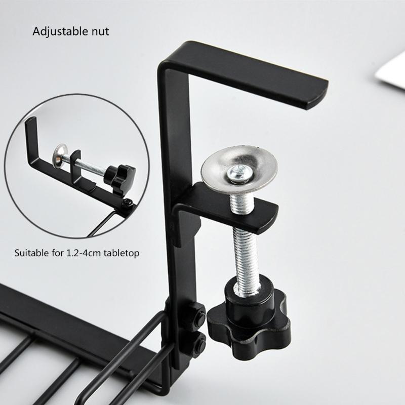 Adjustable Under Desk Storage Rack Durability Steel Under Table Cable Management Tray for Tidy Cable Management