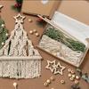 Macrame Christmas Tree DIY Kit, Green & Beige, Festive Wall Decor, Perfect Holiday Gift.