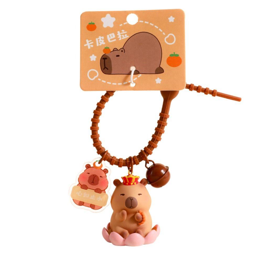Letter Cartoon Dolls Keychains Lotus Flower Car Keyring Capybara Bag Pendant  Car Accessories