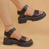 Fashion 2025 Summer New Women's Platform Rome Sandals Adjustable Buckle Straps Outdoor Minimalist Casual Shoes for Daily Wear Plus Size