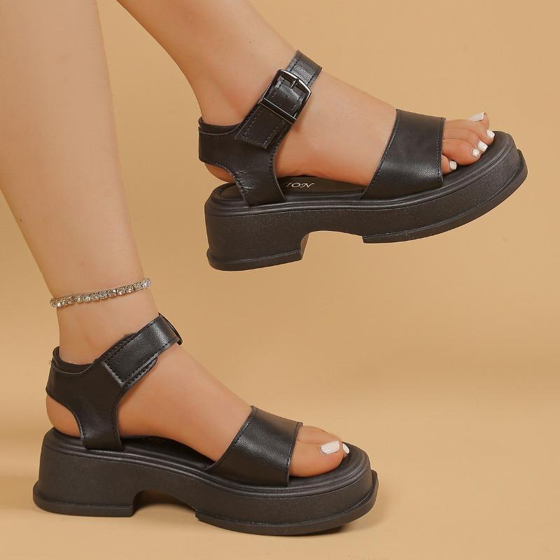 Fashion 2025 Summer New Women's Platform Rome Sandals Adjustable Buckle Straps Outdoor Minimalist Casual Shoes for Daily Wear Plus Size