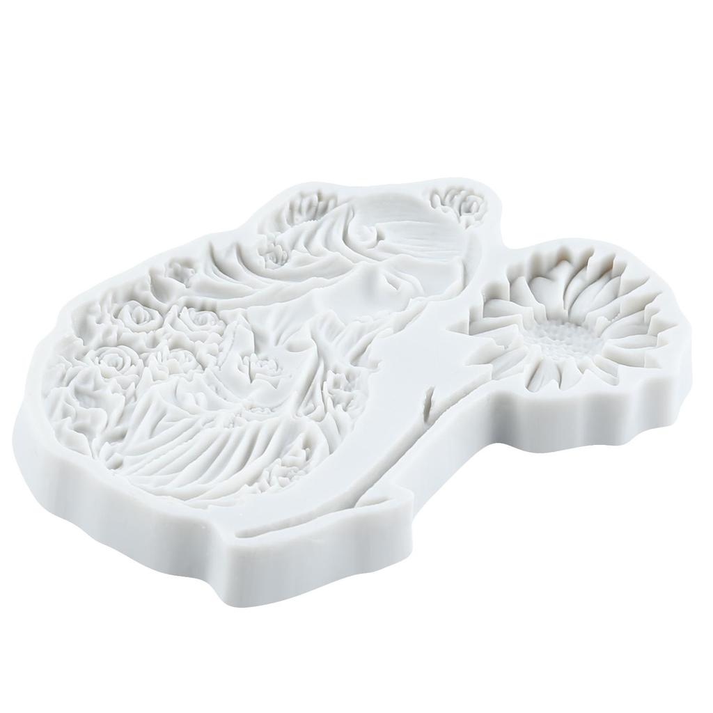 Formy silikonowe bogini, forma do fondantu w kształcie słonecznika, narzędzia do dekoracji ciast, ozdoba na babeczkę, czekolada, cukierki, guma do żucia, glina polimerowa