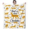 Wild Animal Cheetah Flannel Fleece Bed Blanket Bedspread Bed Cover Soft Lightweight Warm Cozy Throw Blanket Twin Queen King Size
