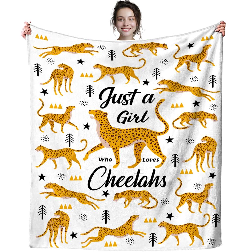 Wild Animal Cheetah Flannel Fleece Bed Blanket Bedspread Bed Cover Soft Lightweight Warm Cozy Throw Blanket Twin Queen King Size