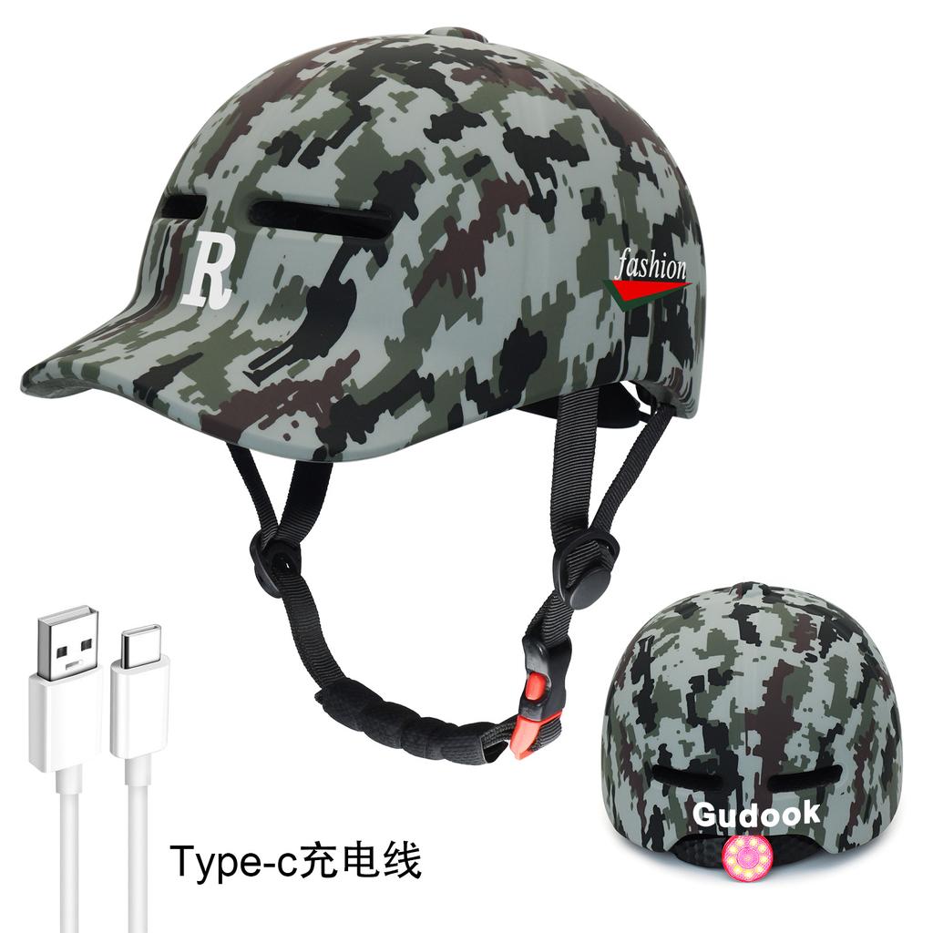 Integrated Baseball Cap Leisure Bicycle Riding Commuter Four Seasons Helmet Skateboard Roller Skating Baseball Motorcycle Cap