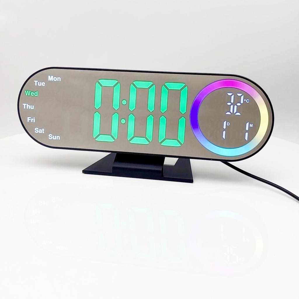 Multifunctional LED Clock Desktop Digital Display Projection Clock Intelligent Electronic Student Bedside Photosensitive Colorful Alarm Clock