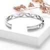 ORIVA     LEAVES BANGLE  Stainless Steel Leaves Bangle In Silver Colour