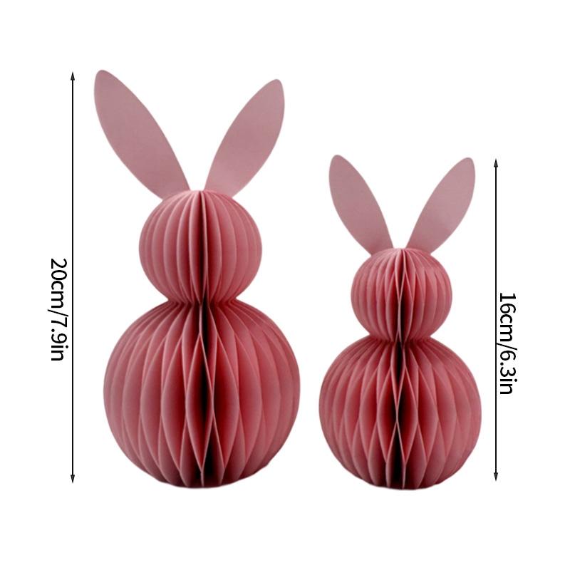 Easter Rabbits Ornament Honeycomb Paper Bunny Desktop Decor  Easter Festival Party Garden Yard Decorations Happy Easter Gift