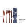 Japanese Korean Wooden Spoon & Chopsticks Set - Portable Tableware for Soup, Rice, and Serving.
