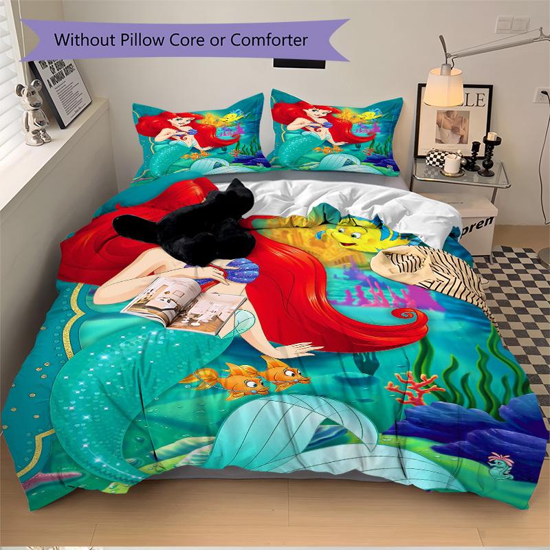 Underwater Mermaid Adventure Print 3Pcs Bedding Setduvet Cover With 2 Bedropillowcase Home Birthday Gift