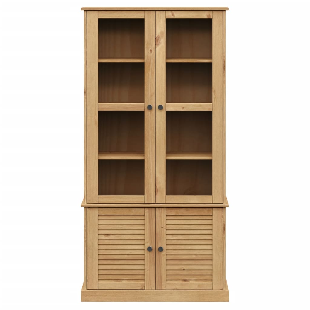 Vidaxl Witryna Vigo, 85X35X170 Cm, Lite Drewno Sosnowe