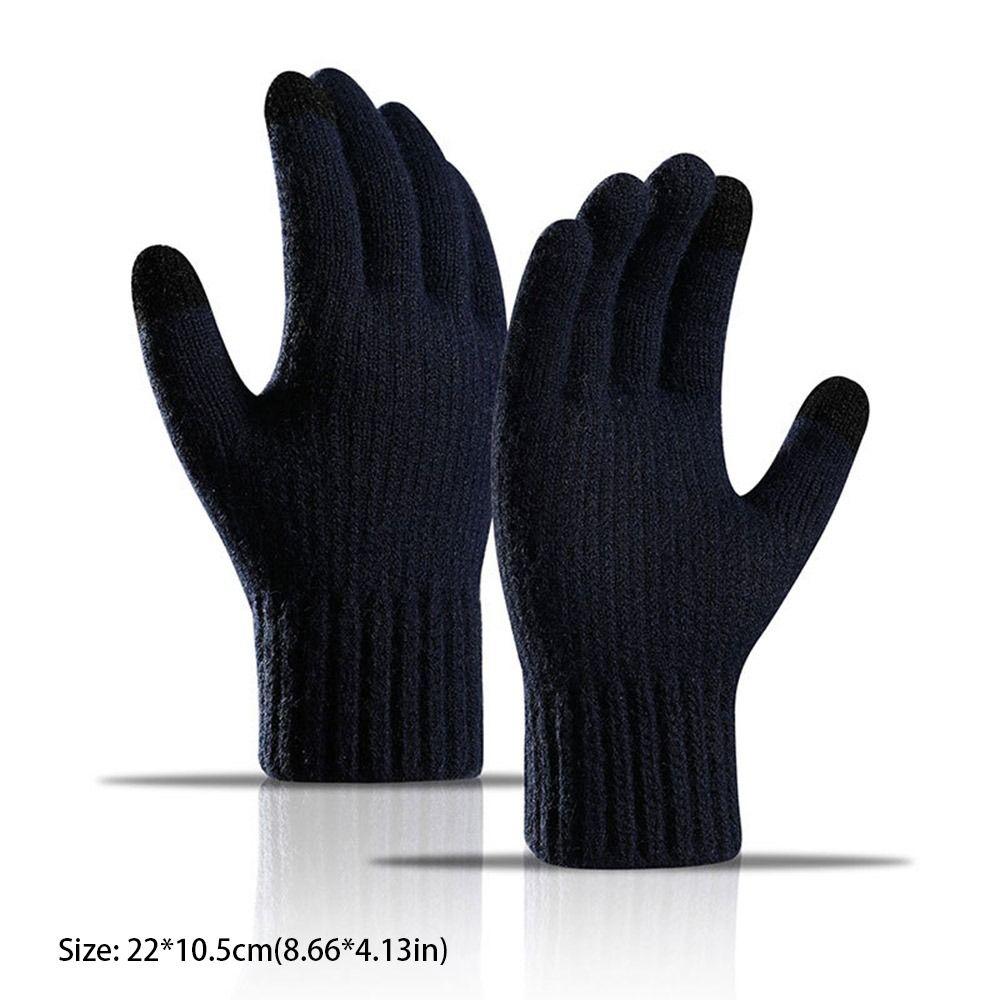 Thicken Men Gloves Solid Color Cycling Mitten New Touch Screen Gloves