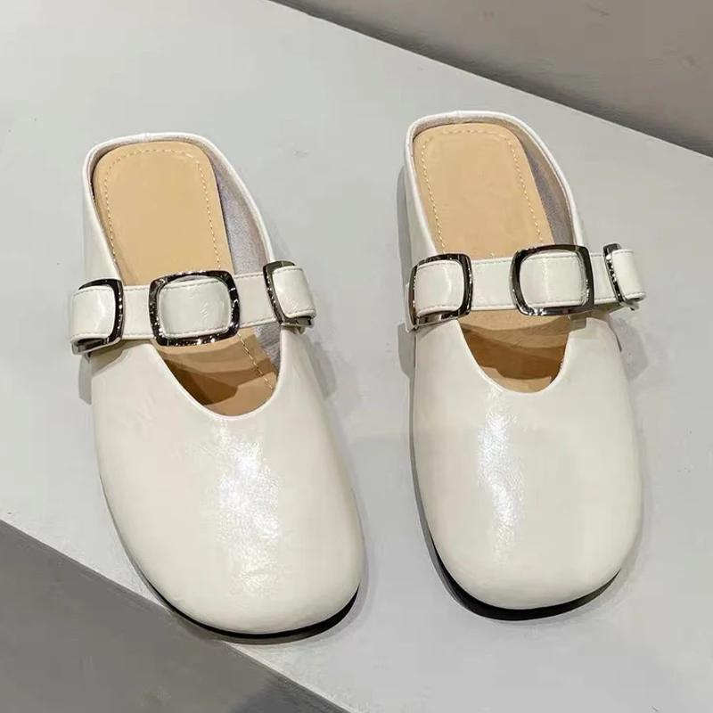 Fashion Slippers Women Flats Slingback Cozy Mules Shoes Summer Casual Beach Woman's Sandals 2025 Fashion Dress Walking Chaussure Femme