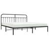 vidaXL Bed Frame with Headboard Metal Black 200x200 Cm